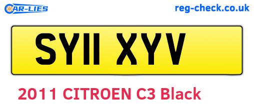 SY11XYV are the vehicle registration plates.