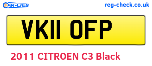 VK11OFP are the vehicle registration plates.