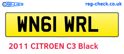 WN61WRL are the vehicle registration plates.