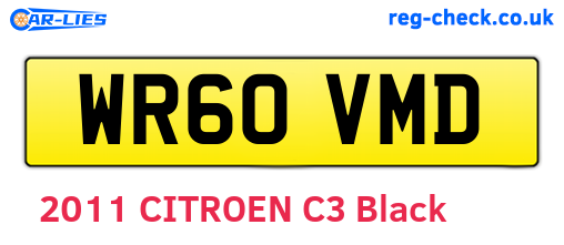 WR60VMD are the vehicle registration plates.