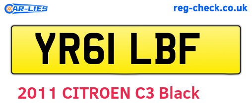 YR61LBF are the vehicle registration plates.