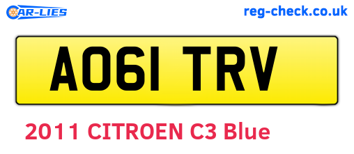 AO61TRV are the vehicle registration plates.