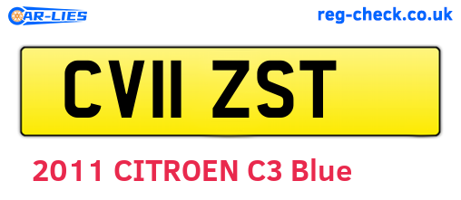 CV11ZST are the vehicle registration plates.