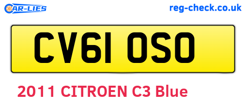 CV61OSO are the vehicle registration plates.