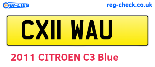 CX11WAU are the vehicle registration plates.