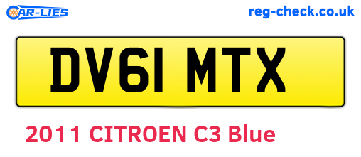 DV61MTX are the vehicle registration plates.