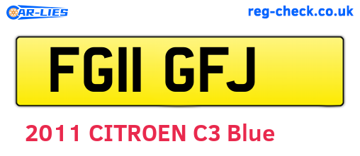 FG11GFJ are the vehicle registration plates.