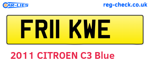 FR11KWE are the vehicle registration plates.