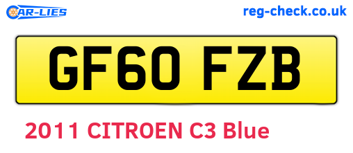 GF60FZB are the vehicle registration plates.