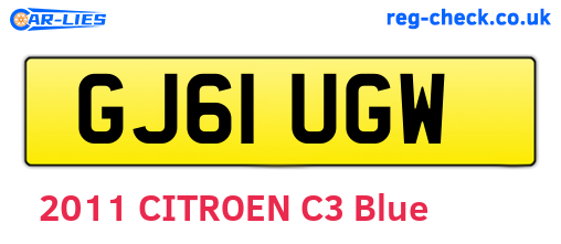 GJ61UGW are the vehicle registration plates.