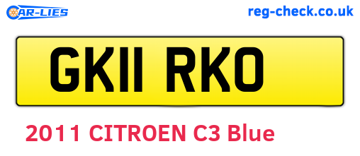 GK11RKO are the vehicle registration plates.