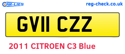 GV11CZZ are the vehicle registration plates.