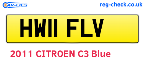 HW11FLV are the vehicle registration plates.
