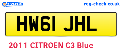 HW61JHL are the vehicle registration plates.