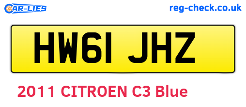 HW61JHZ are the vehicle registration plates.