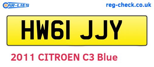 HW61JJY are the vehicle registration plates.