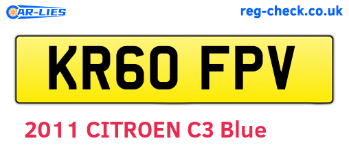 KR60FPV are the vehicle registration plates.