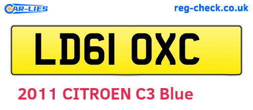 LD61OXC are the vehicle registration plates.