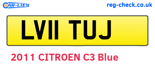 LV11TUJ are the vehicle registration plates.