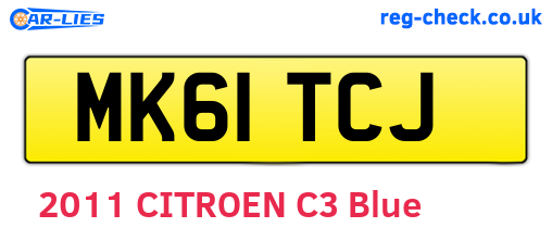 MK61TCJ are the vehicle registration plates.