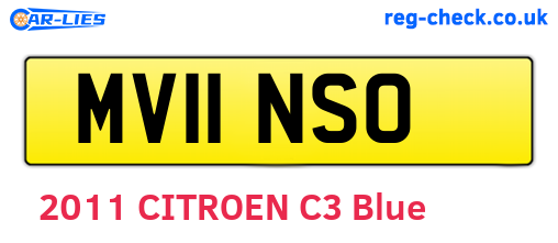 MV11NSO are the vehicle registration plates.