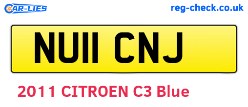 NU11CNJ are the vehicle registration plates.