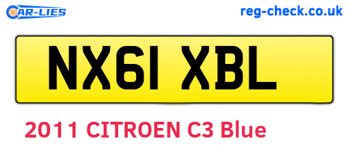 NX61XBL are the vehicle registration plates.