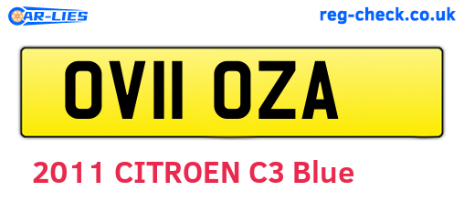 OV11OZA are the vehicle registration plates.