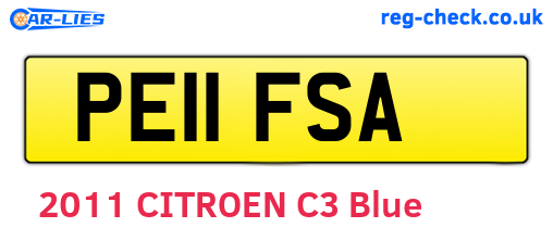 PE11FSA are the vehicle registration plates.