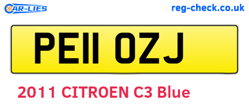 PE11OZJ are the vehicle registration plates.