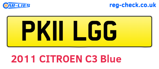 PK11LGG are the vehicle registration plates.