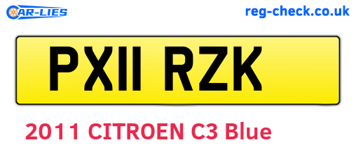PX11RZK are the vehicle registration plates.