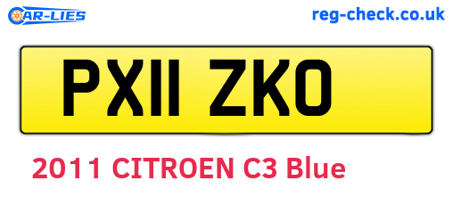 PX11ZKO are the vehicle registration plates.