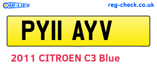 PY11AYV are the vehicle registration plates.