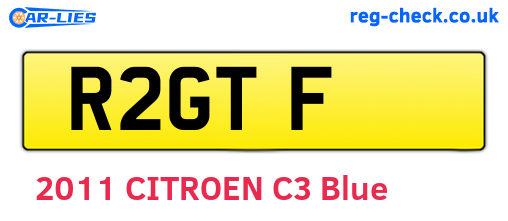 R2GTF are the vehicle registration plates.