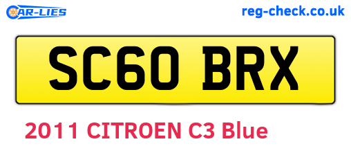 SC60BRX are the vehicle registration plates.