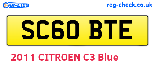 SC60BTE are the vehicle registration plates.
