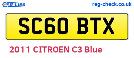 SC60BTX are the vehicle registration plates.