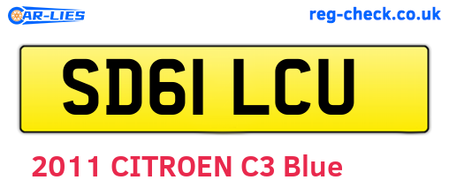 SD61LCU are the vehicle registration plates.