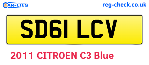 SD61LCV are the vehicle registration plates.