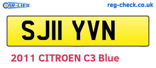 SJ11YVN are the vehicle registration plates.