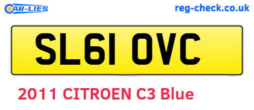 SL61OVC are the vehicle registration plates.