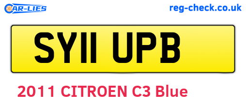 SY11UPB are the vehicle registration plates.