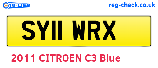 SY11WRX are the vehicle registration plates.