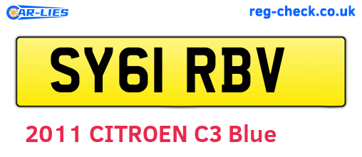 SY61RBV are the vehicle registration plates.