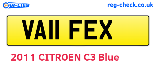 VA11FEX are the vehicle registration plates.
