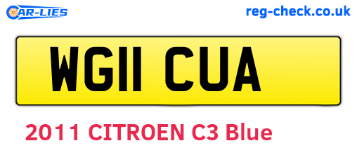 WG11CUA are the vehicle registration plates.