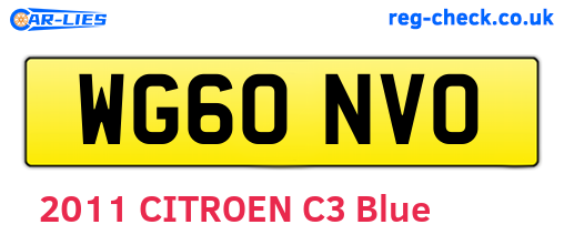 WG60NVO are the vehicle registration plates.