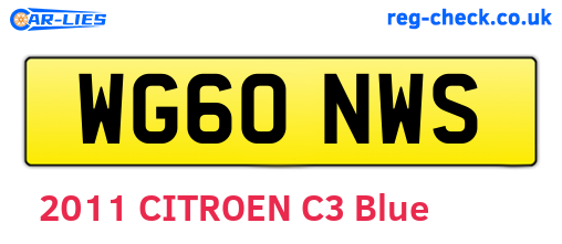 WG60NWS are the vehicle registration plates.