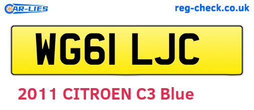 WG61LJC are the vehicle registration plates.